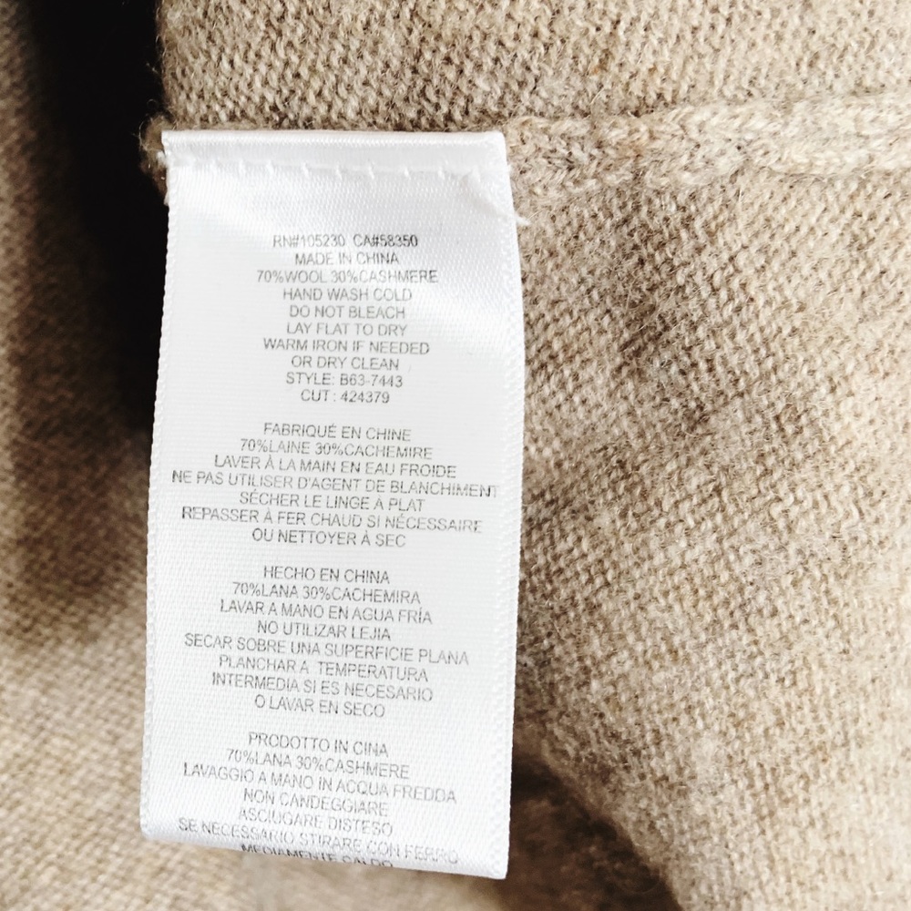Joie Tambrel Asymmetrical Sweater Tan Cashmere Wool S - Picture 6 of 7